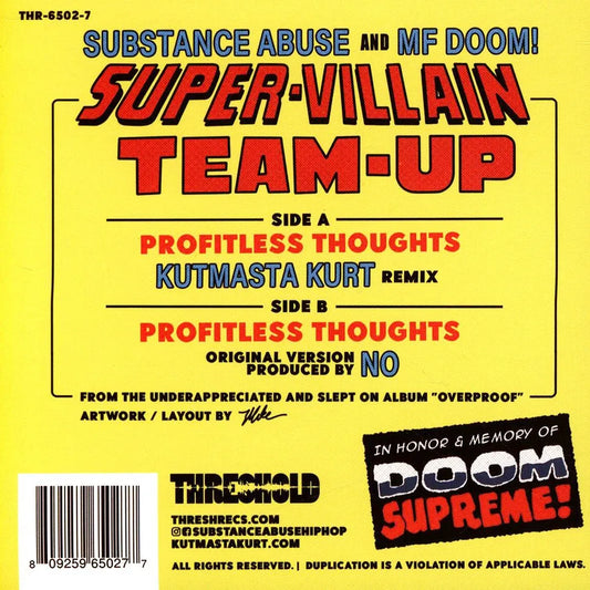 Substance Abuse & MF DOOM are Super-Villain Team-Up - Profitless Thoughts (Kutmasta Kurt Remix)