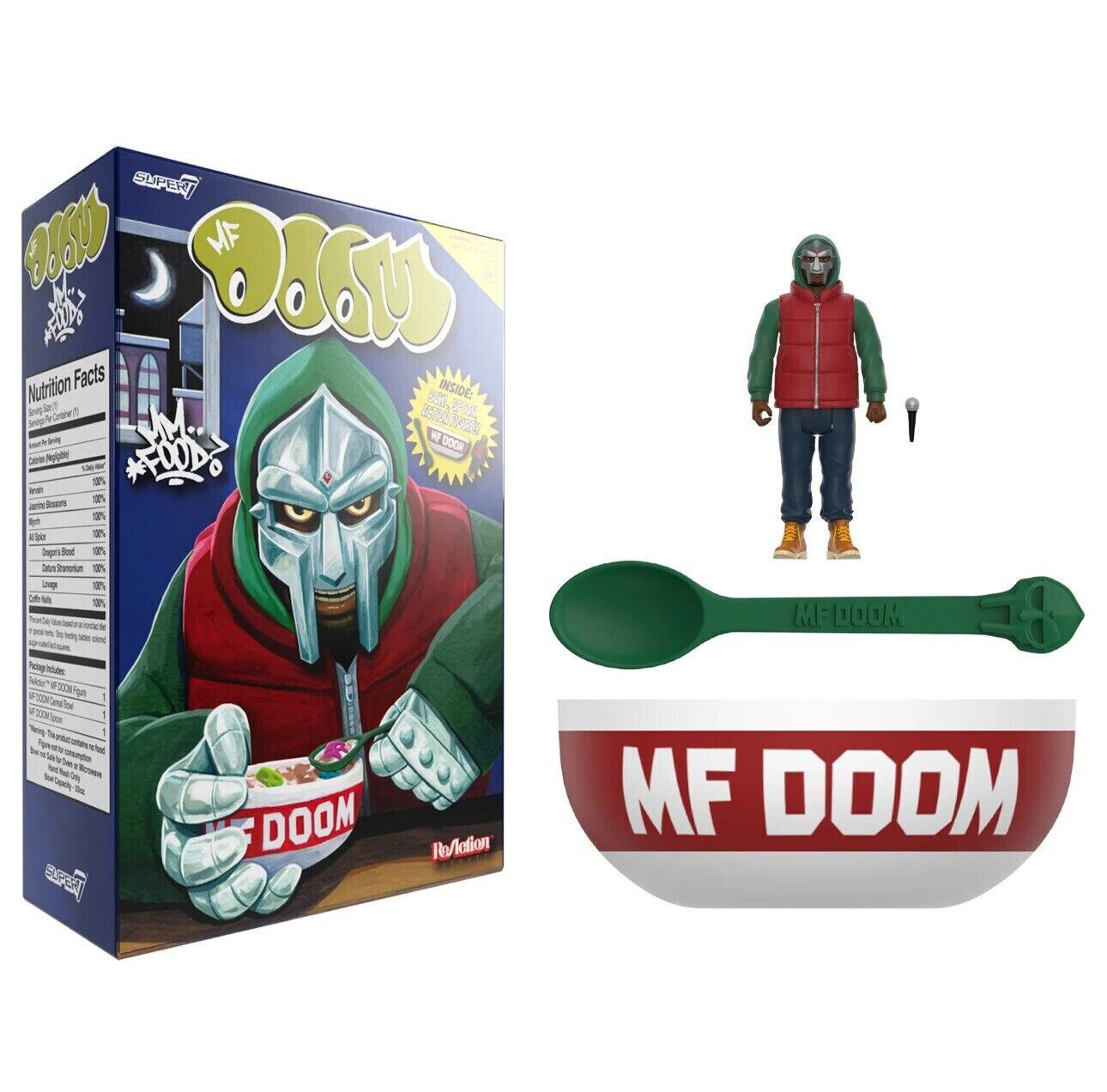 MF Doom X Super7 - MM..FOOD Reaction figure & Cereal Bowl Set
